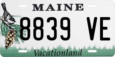 ME license plate 8839VE