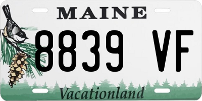 ME license plate 8839VF