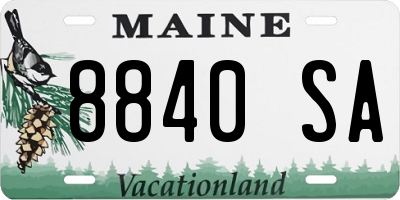 ME license plate 8840SA