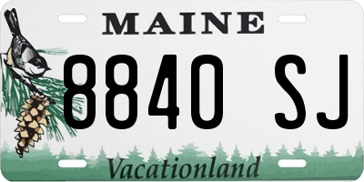 ME license plate 8840SJ