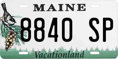 ME license plate 8840SP