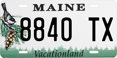 ME license plate 8840TX