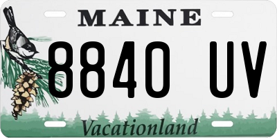 ME license plate 8840UV