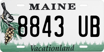 ME license plate 8843UB