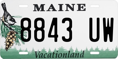 ME license plate 8843UW