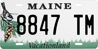 ME license plate 8847TM