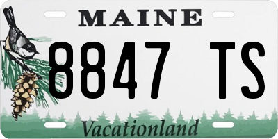 ME license plate 8847TS