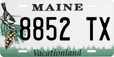 ME license plate 8852TX