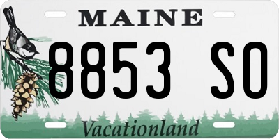 ME license plate 8853SO