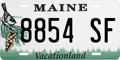 ME license plate 8854SF