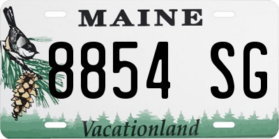 ME license plate 8854SG