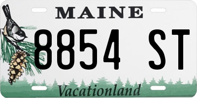 ME license plate 8854ST