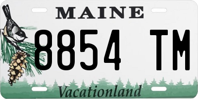 ME license plate 8854TM