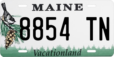 ME license plate 8854TN