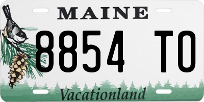 ME license plate 8854TO