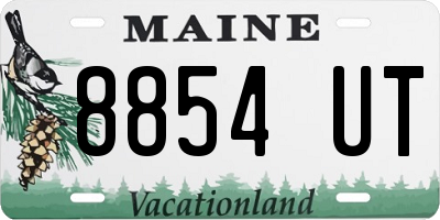 ME license plate 8854UT