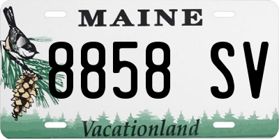 ME license plate 8858SV