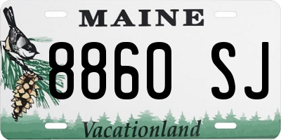 ME license plate 8860SJ