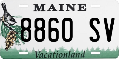 ME license plate 8860SV