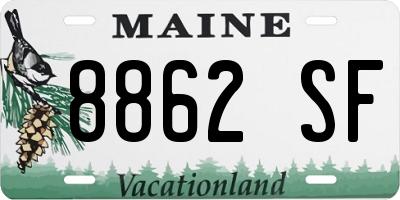 ME license plate 8862SF