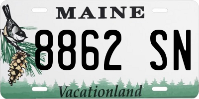 ME license plate 8862SN