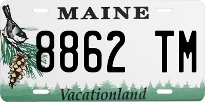 ME license plate 8862TM