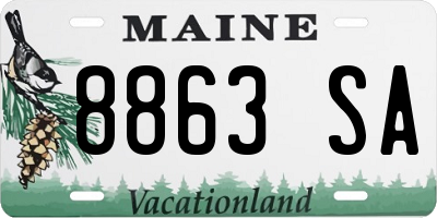 ME license plate 8863SA