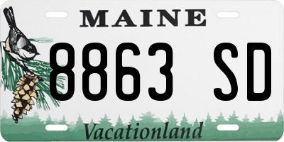 ME license plate 8863SD