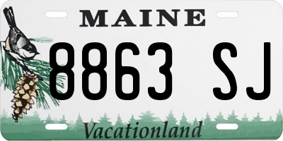 ME license plate 8863SJ