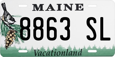 ME license plate 8863SL