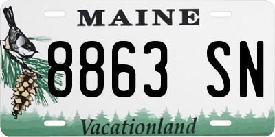 ME license plate 8863SN