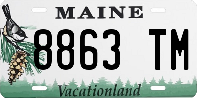 ME license plate 8863TM