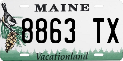 ME license plate 8863TX