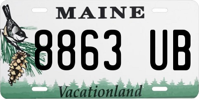 ME license plate 8863UB