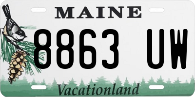 ME license plate 8863UW