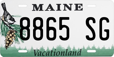 ME license plate 8865SG