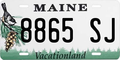 ME license plate 8865SJ