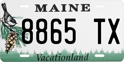 ME license plate 8865TX