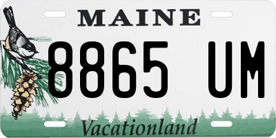 ME license plate 8865UM