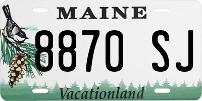 ME license plate 8870SJ