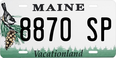 ME license plate 8870SP