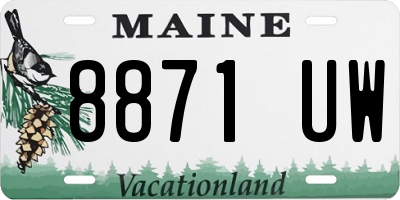 ME license plate 8871UW