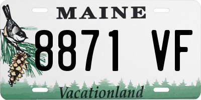 ME license plate 8871VF