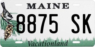 ME license plate 8875SK
