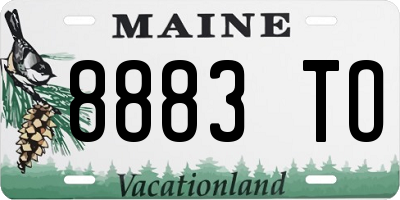 ME license plate 8883TO