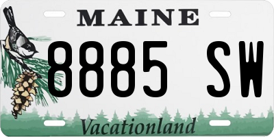 ME license plate 8885SW