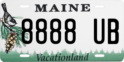 ME license plate 8888UB
