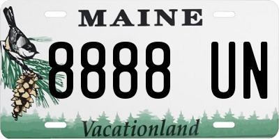 ME license plate 8888UN