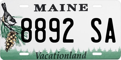 ME license plate 8892SA