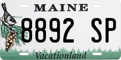 ME license plate 8892SP
